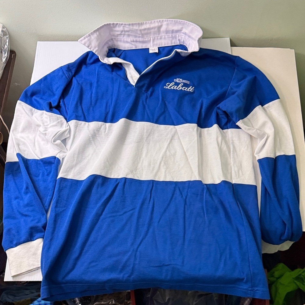 Labatt Blue and White Men's Rugby Shirt